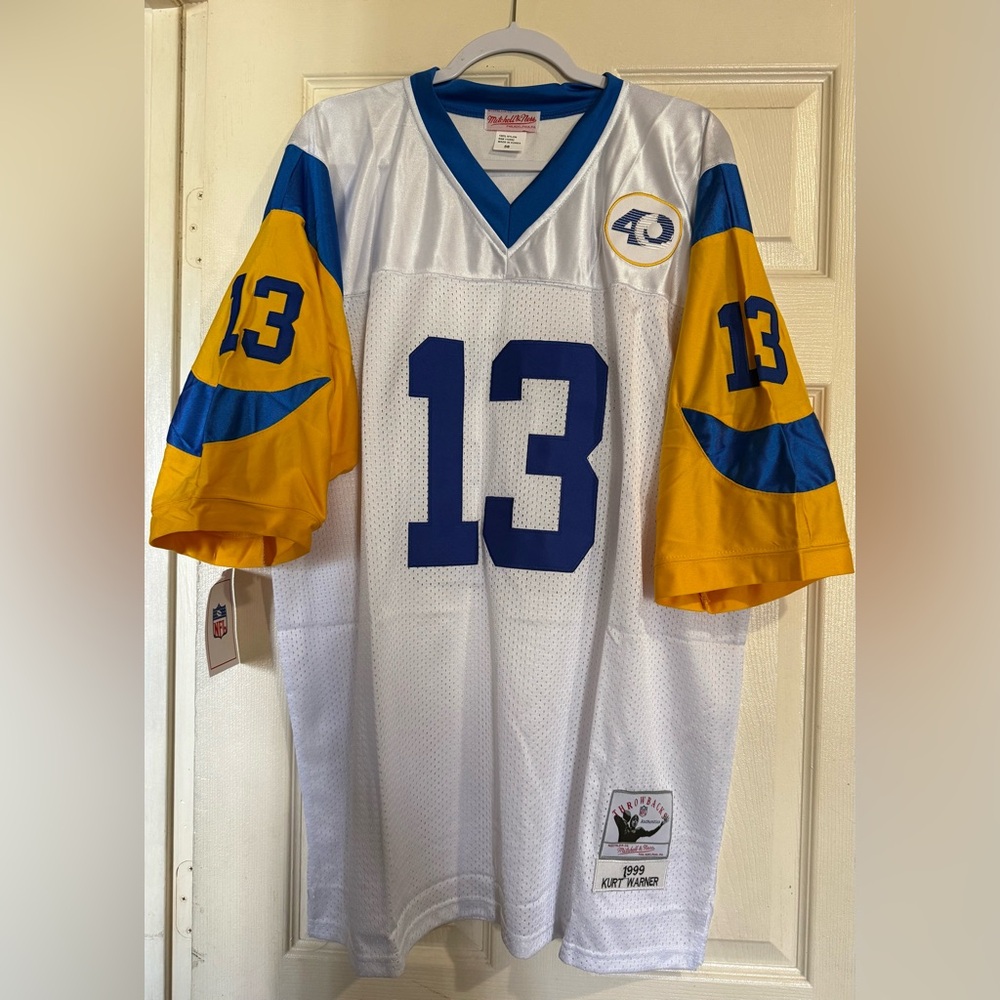 💛💛White and Yellow Football Jersey with Blue Accents